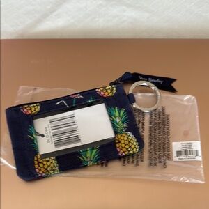 Vera Bradley Blue and Yellow Key Holder with Zipper Closure